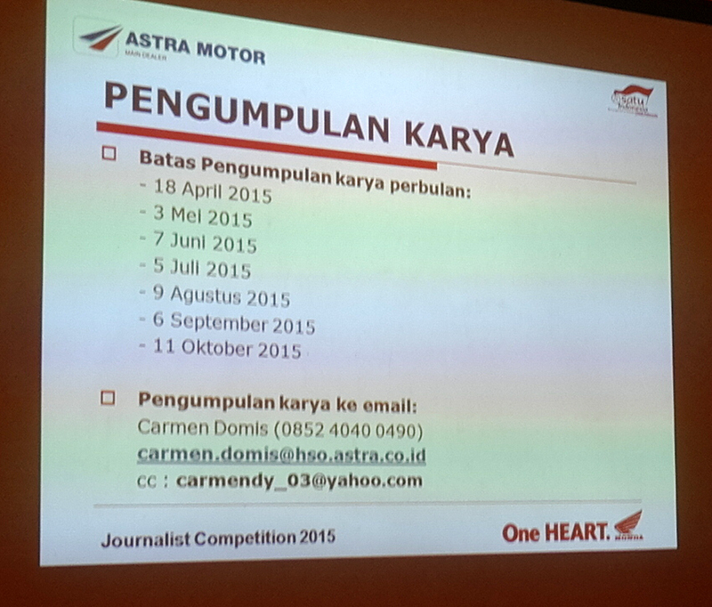 Info Jurnalis competition Honda