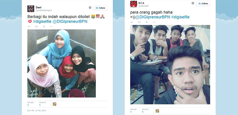 Pemenang lomba TwitPic Workshop DigiPreneur Balikpapan 2014 dalam bentuk foto selfie atau groufie