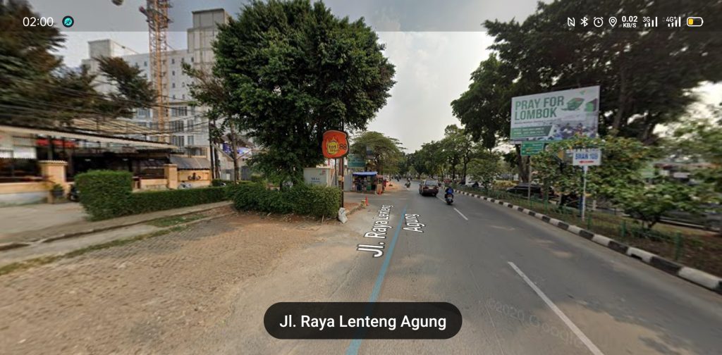 Jalan Raya Lenteng Agung menuju SMAN 109 Jakarta diambil dari Google Maps