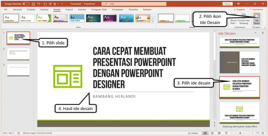 Cara Cepat Membuat Presentasi PowerPoint dengan PowerPoint Designer 3